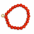 Orange Howlite Beaded Bracelet on white studio background