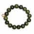 Olive Riverstone Beaded Bracelet on white studio background