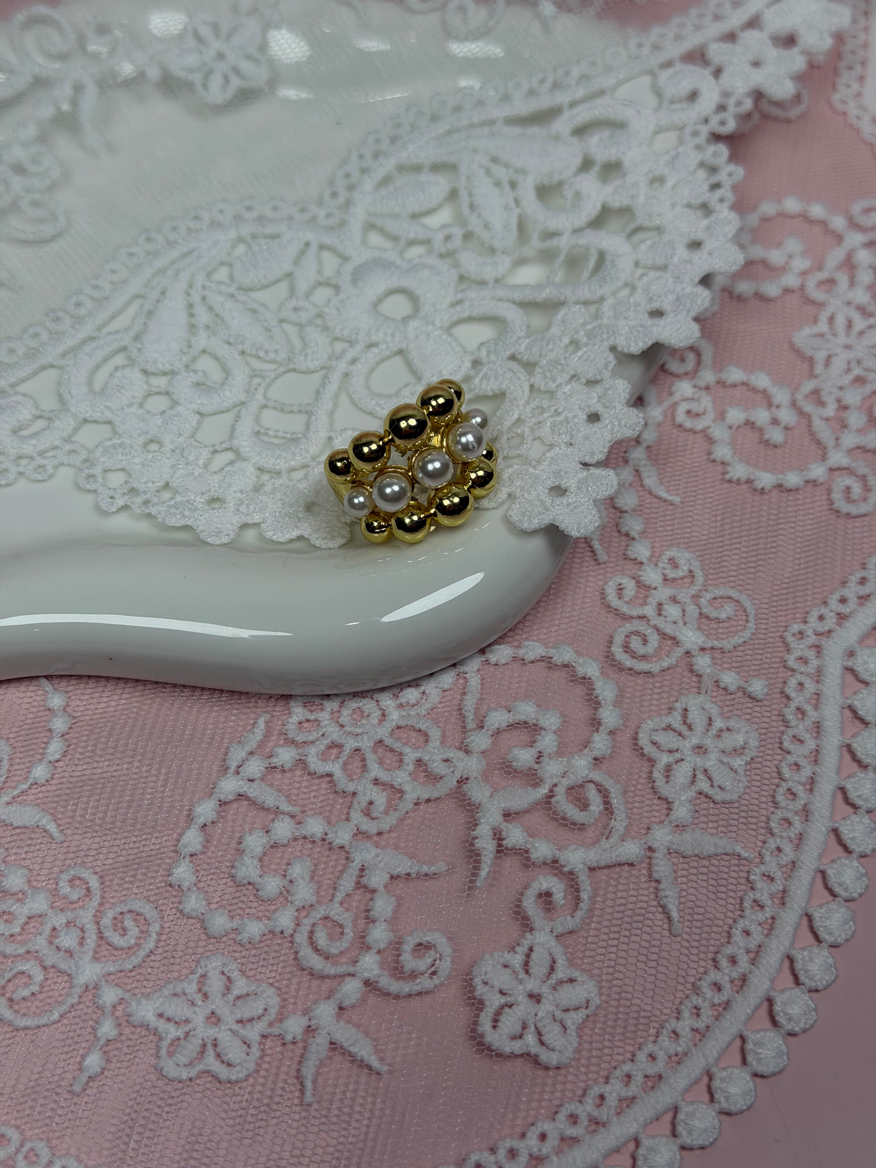 Triple Band Pearl Ring