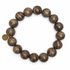 Mocha Agate Beaded Bracelet on white studio background