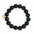 Matte Black Onyx Beaded Bracelet on white studio background