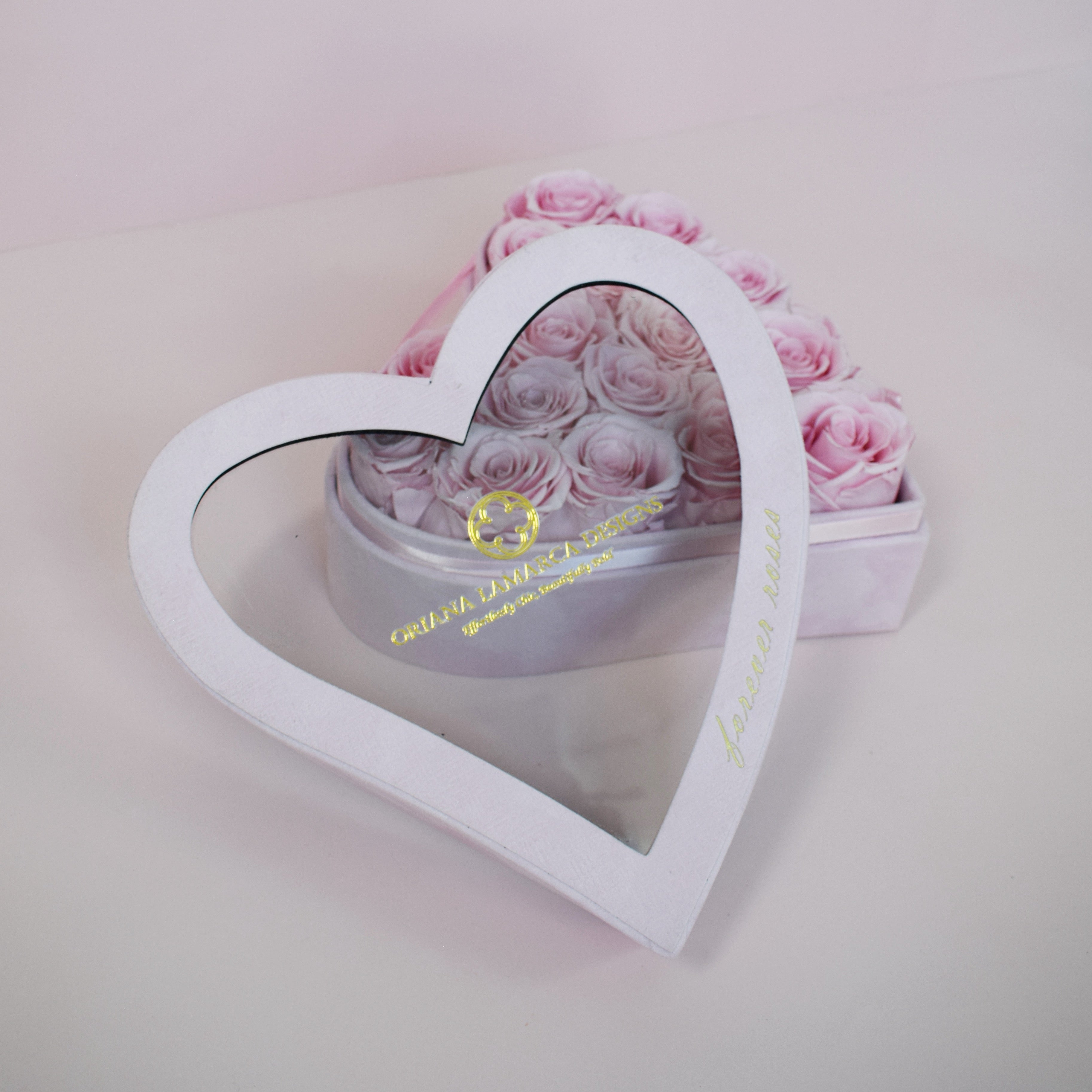 Luxe Pink Roses in Velvet Keepsake Box