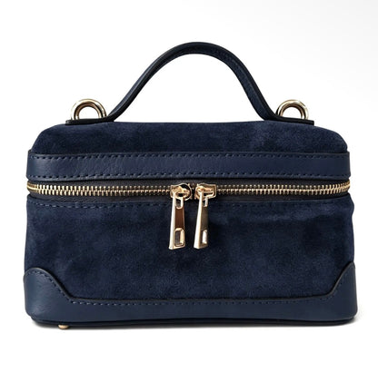 Frankie Neptune Blue Suede Handbag