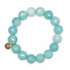 Amazonite Light Beaded Bracelet on white studio background