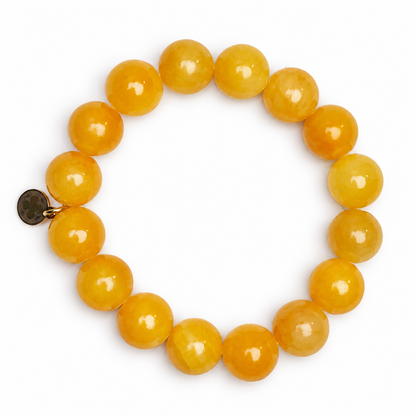 Amber Jade Beaded Bracelet on white studio background
