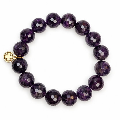 Amethyst Beaded Bracelet on a white background