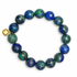 Azurite Beaded Bracelet on white studio background