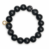 Black Howlite Beaded Bracelet on white studio background