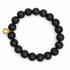 Black Lava Beaded Bracelet on white studio background