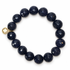 Blue Goldstone Beaded Bracelet on white studio background