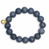 Blue Sponge Coral Beaded Bracelet on white studio background
