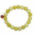 Celery Jade Beaded Bracelet on white studio background