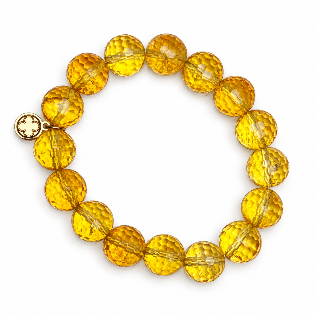 Citrine Beaded Bracelet on white studio background