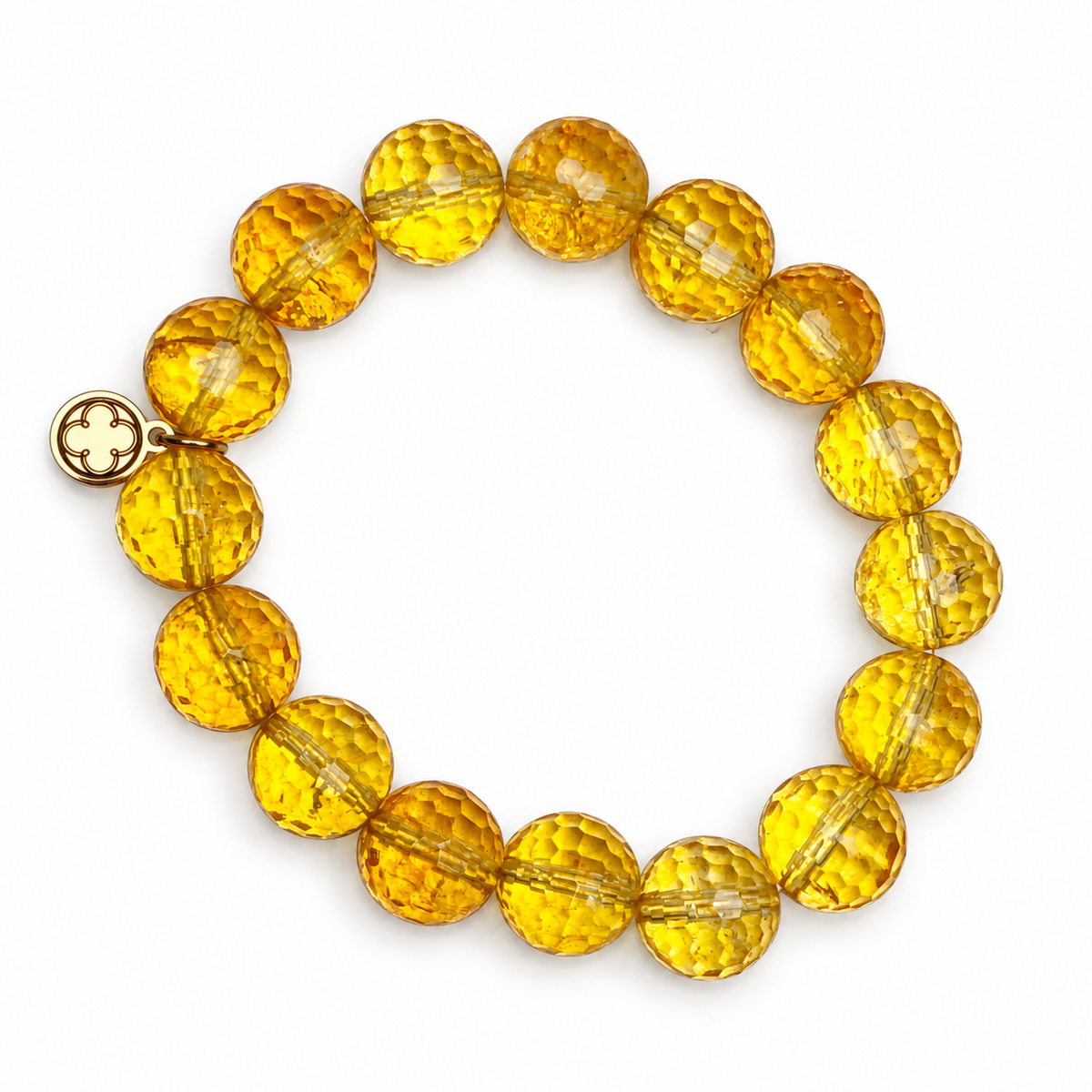 Citrine Beaded Bracelet on white studio background