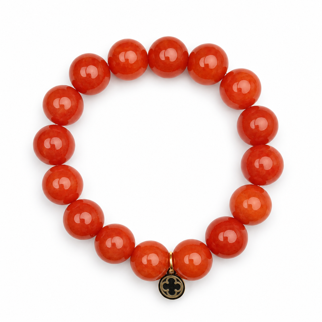 Fire Jade Beaded Bracelet on white studio background