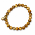 Gold Tiger Eye Beaded Bracelet on white studio background