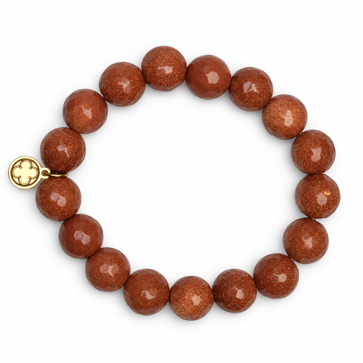 Goldstone Beaded Bracelet on white studio background