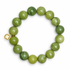 Green Garnet Beaded Bracelet on white studio background