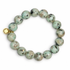 Kiwi Jasper Beaded Bracelet on white studio background