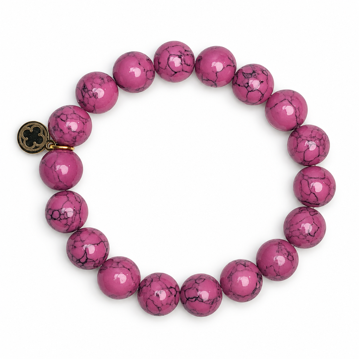 Lepidolite Beaded Bracelet on white studio background