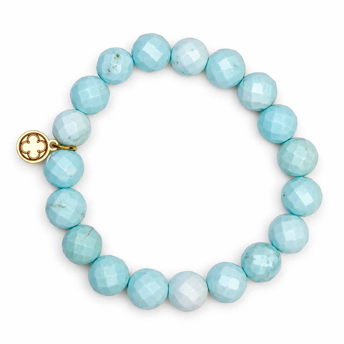 Light Turquoise Magnesite Beaded Bracelet on white studio background