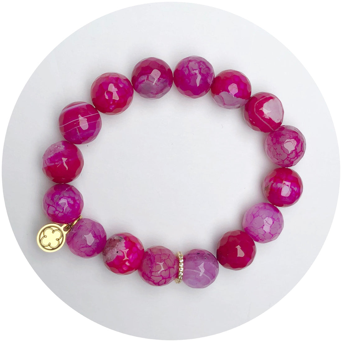 Fuschia Jasper with Gold Pavé Spacer