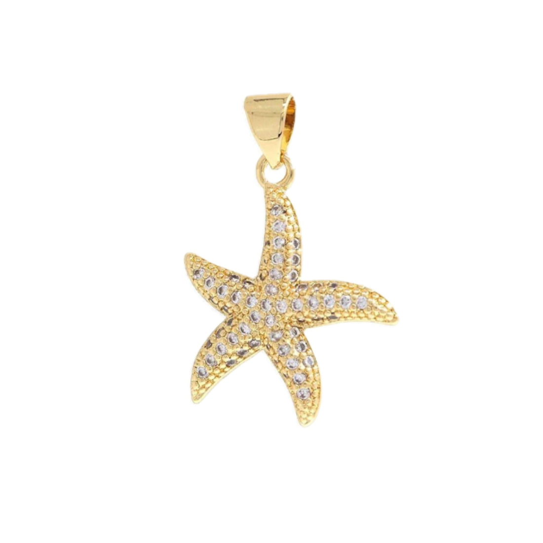 Gold Pavé Starfish Pendant