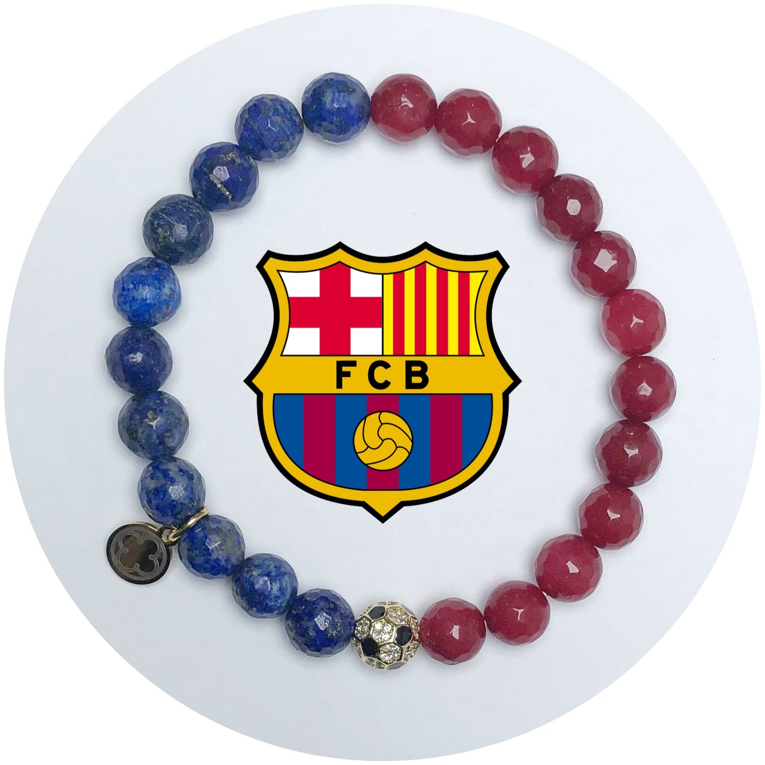 Barcelona Mens Marsala Jade and Lapis with Pavé Soccer Ball