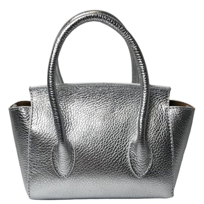 Martina Silver Leather Handbag