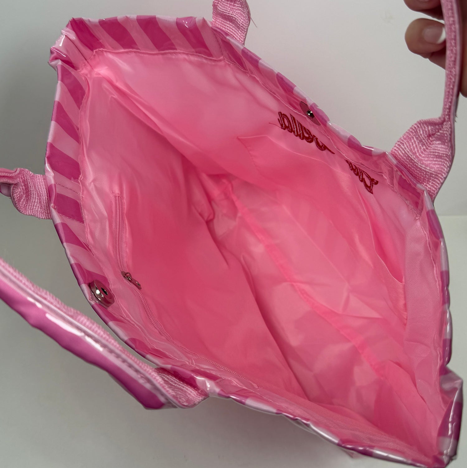Ciao Bella Pink Striped Waterproof Tote