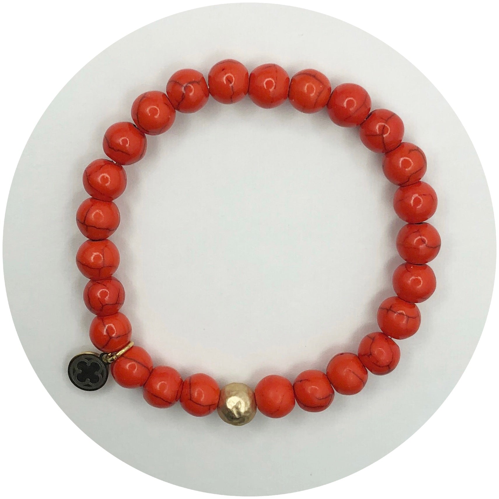 Orange Howlite with Hammered Gold Accent – Oriana Lamarca Designs