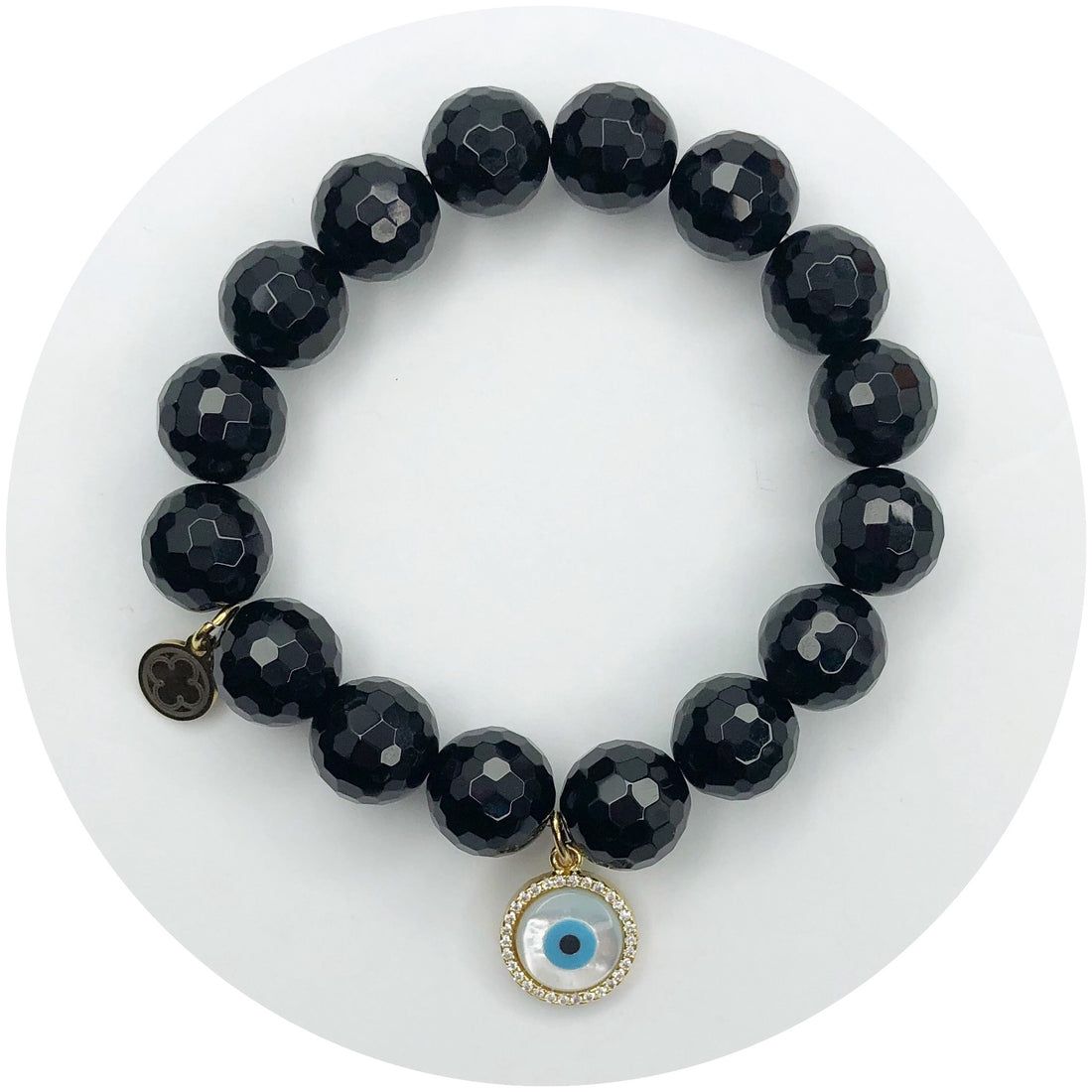 Black Onyx with Mother of Pearl Evil Eye