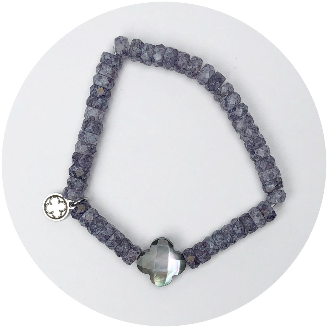 Lavender Salt Slices with Iridescent Clover Spacer