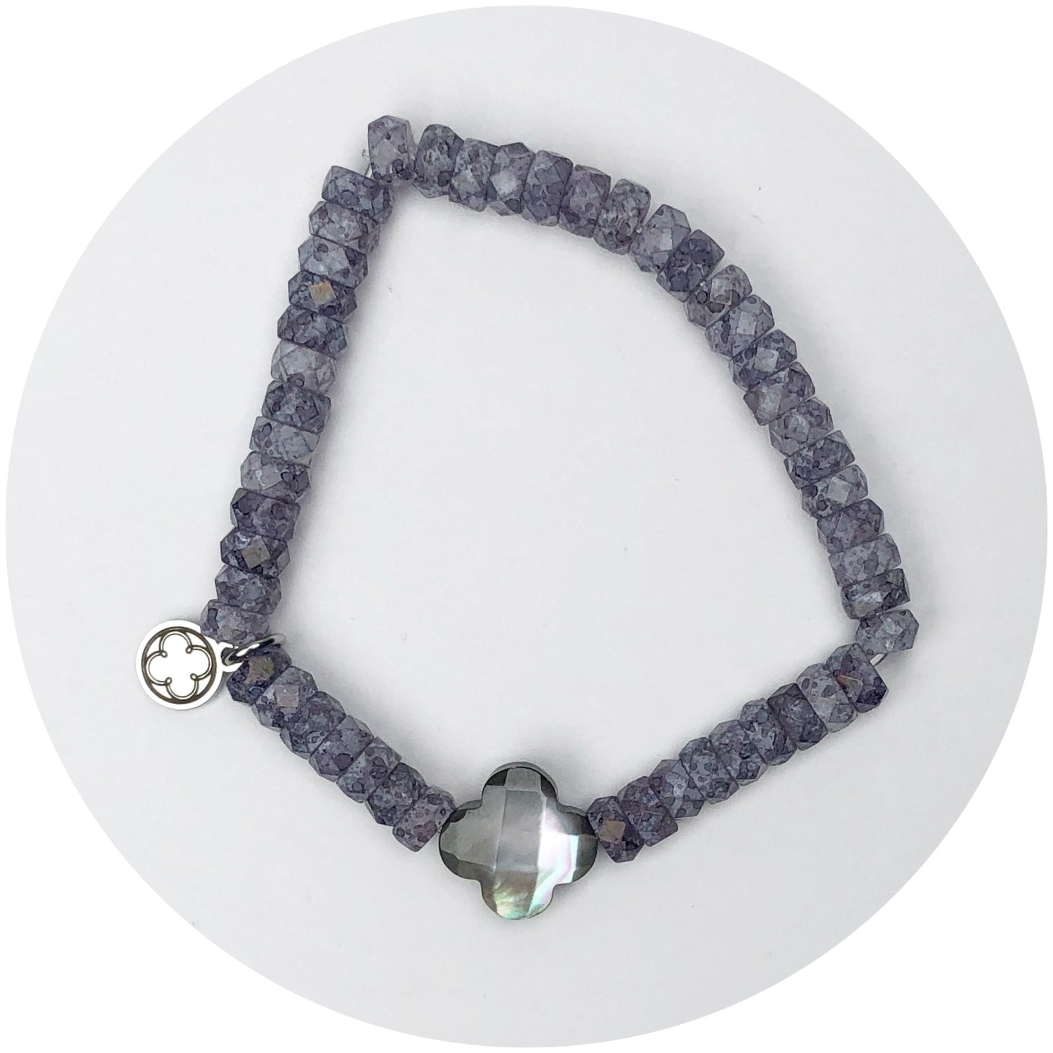 Lavender Salt Slices with Iridescent Clover Spacer