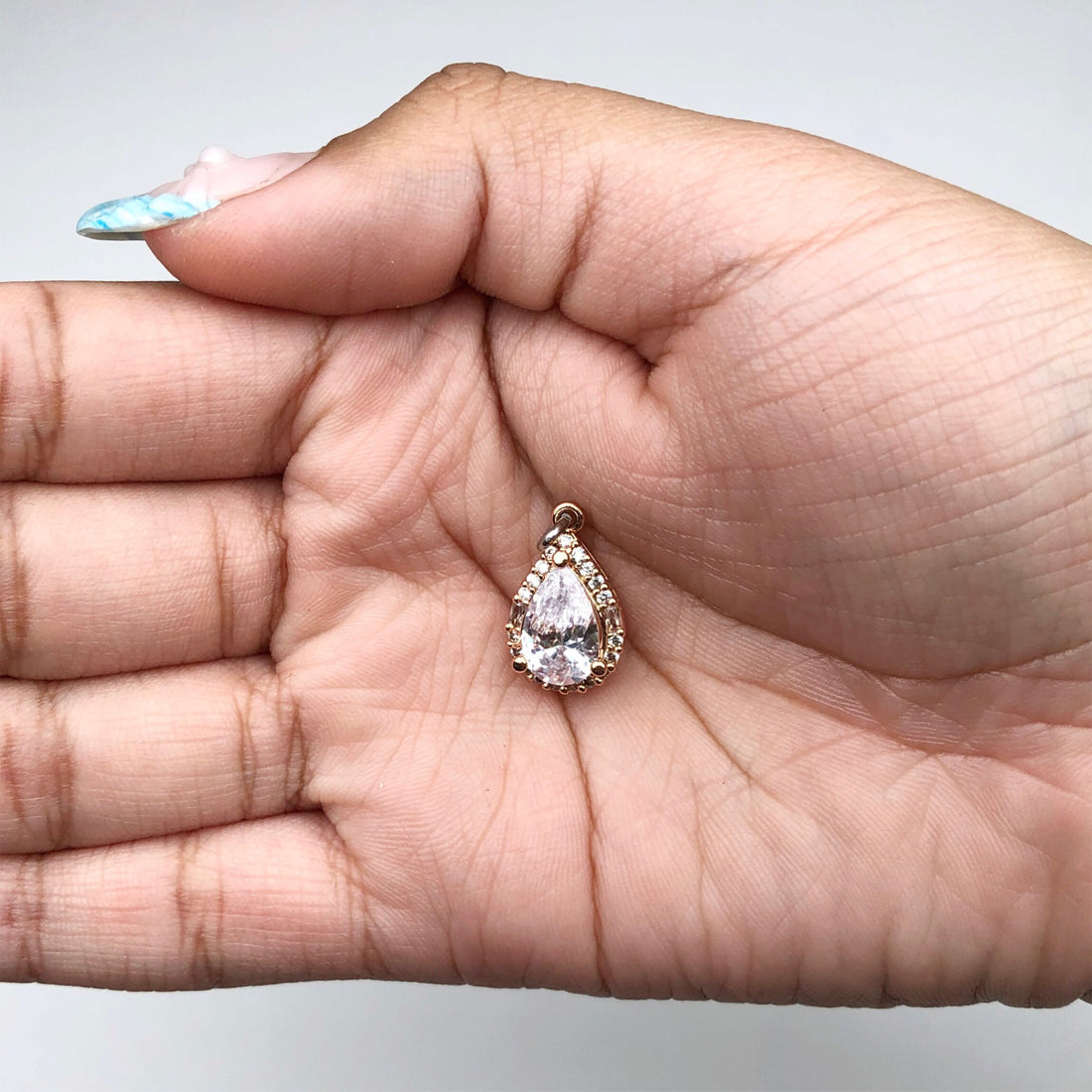 Pavé Rose Gold Teardrop Pendant