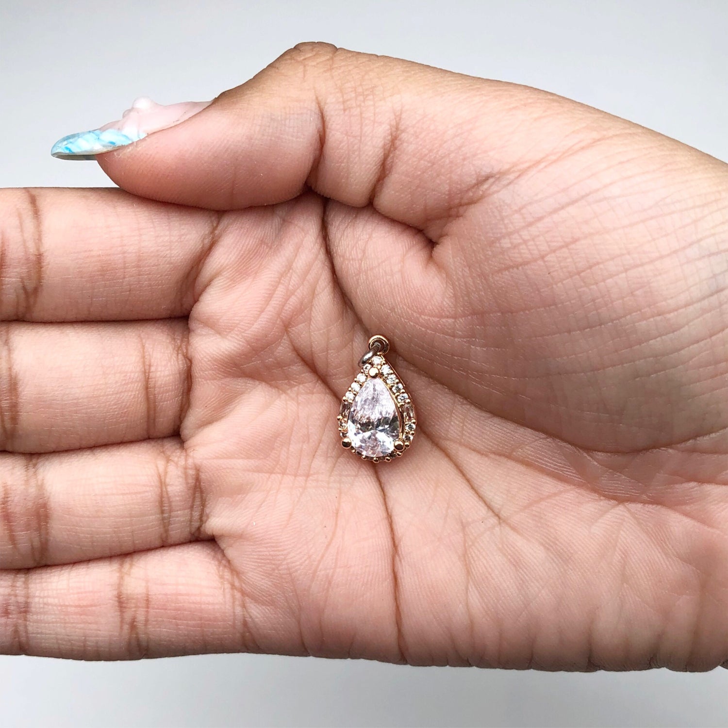 Pavé Rose Gold Teardrop Pendant