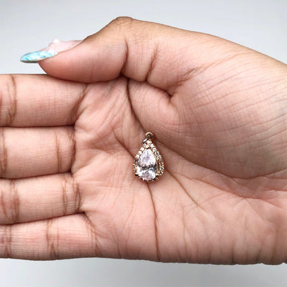 Pavé Rose Gold Teardrop Pendant