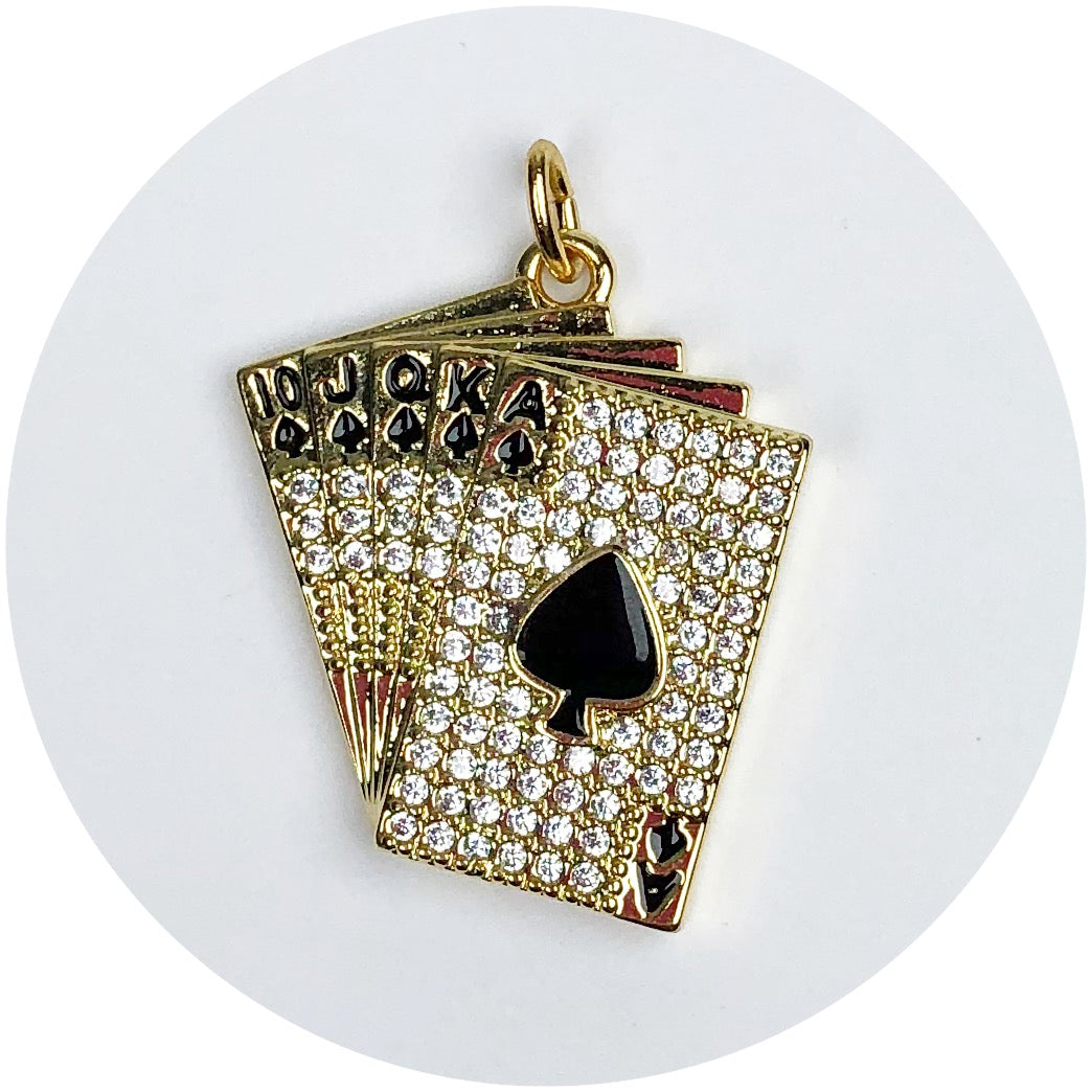 Pavé Poker Cards Pendant