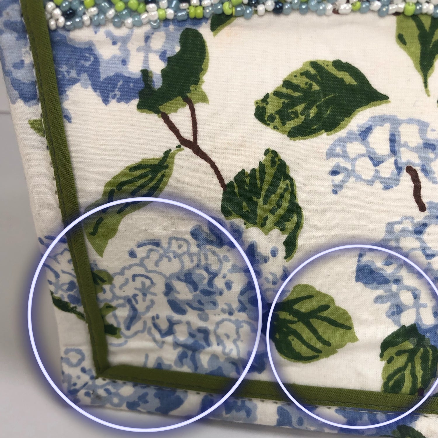 Bianca Blue Hydrangea Beaded &quot;Beach&quot; Bag