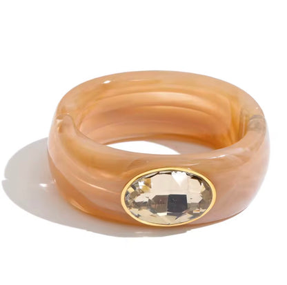 Serena Caramel Acrylic Bangle