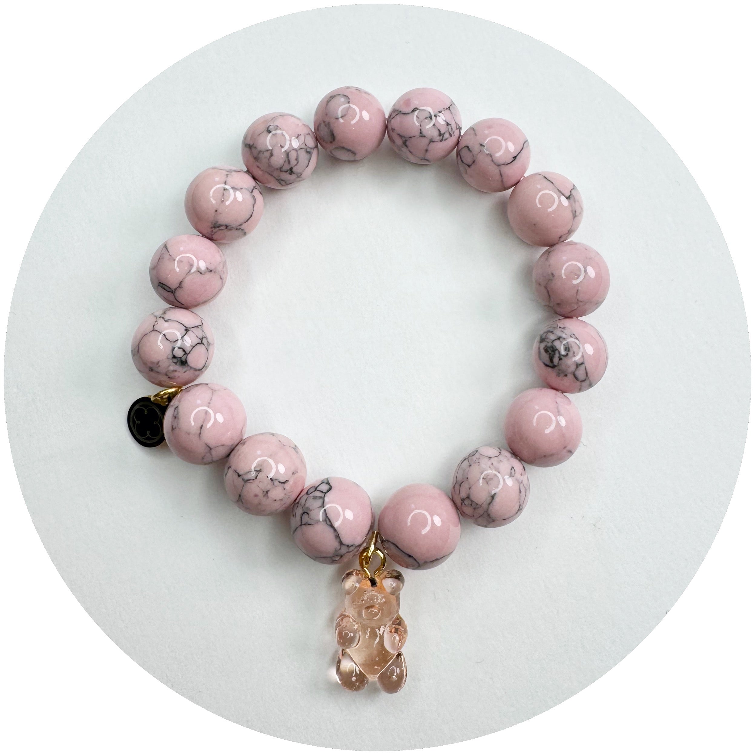 Light Pink Howlite with Pink Murano Glass Gummy Bear – Oriana Lamarca ...