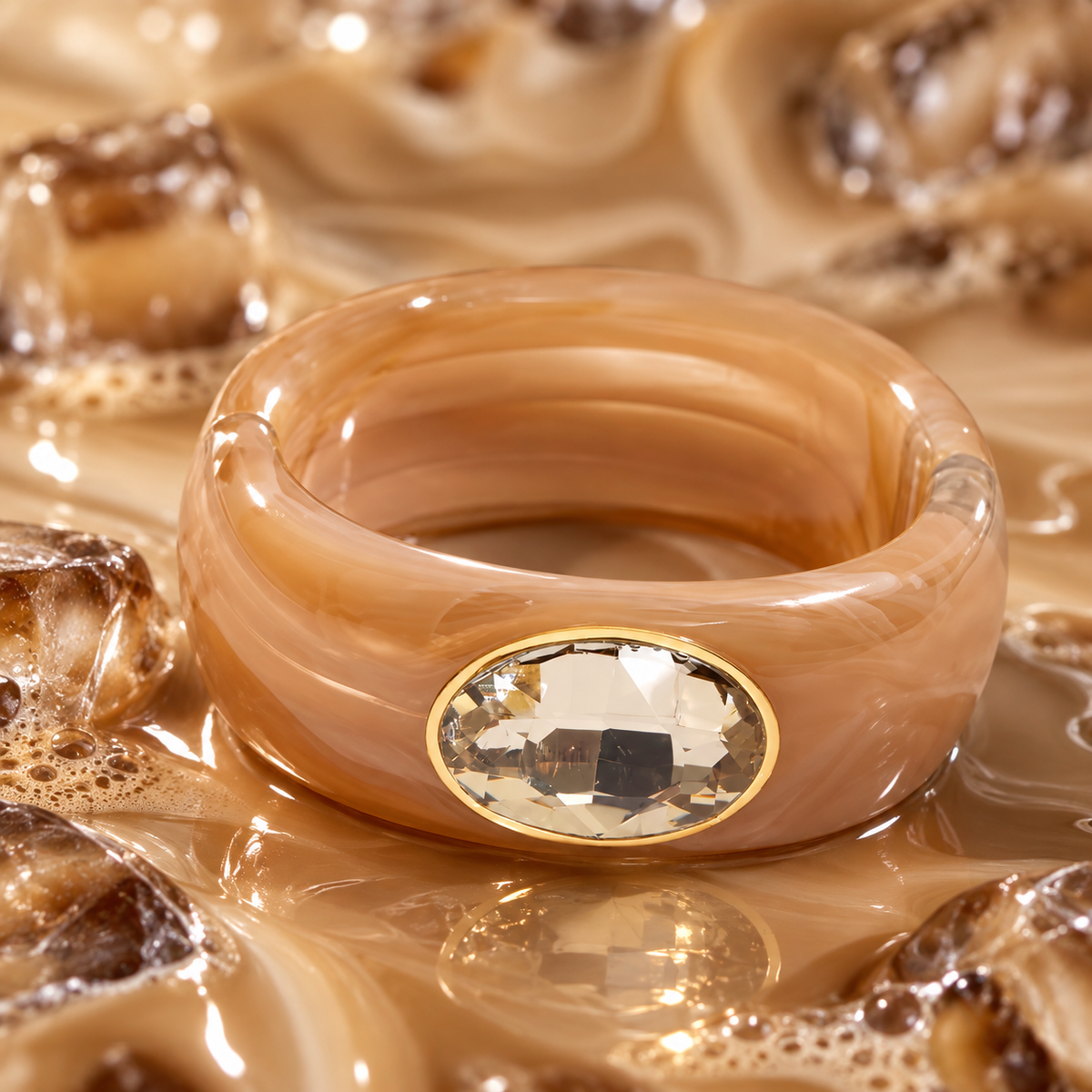 Serena Caramel Acrylic Bangle