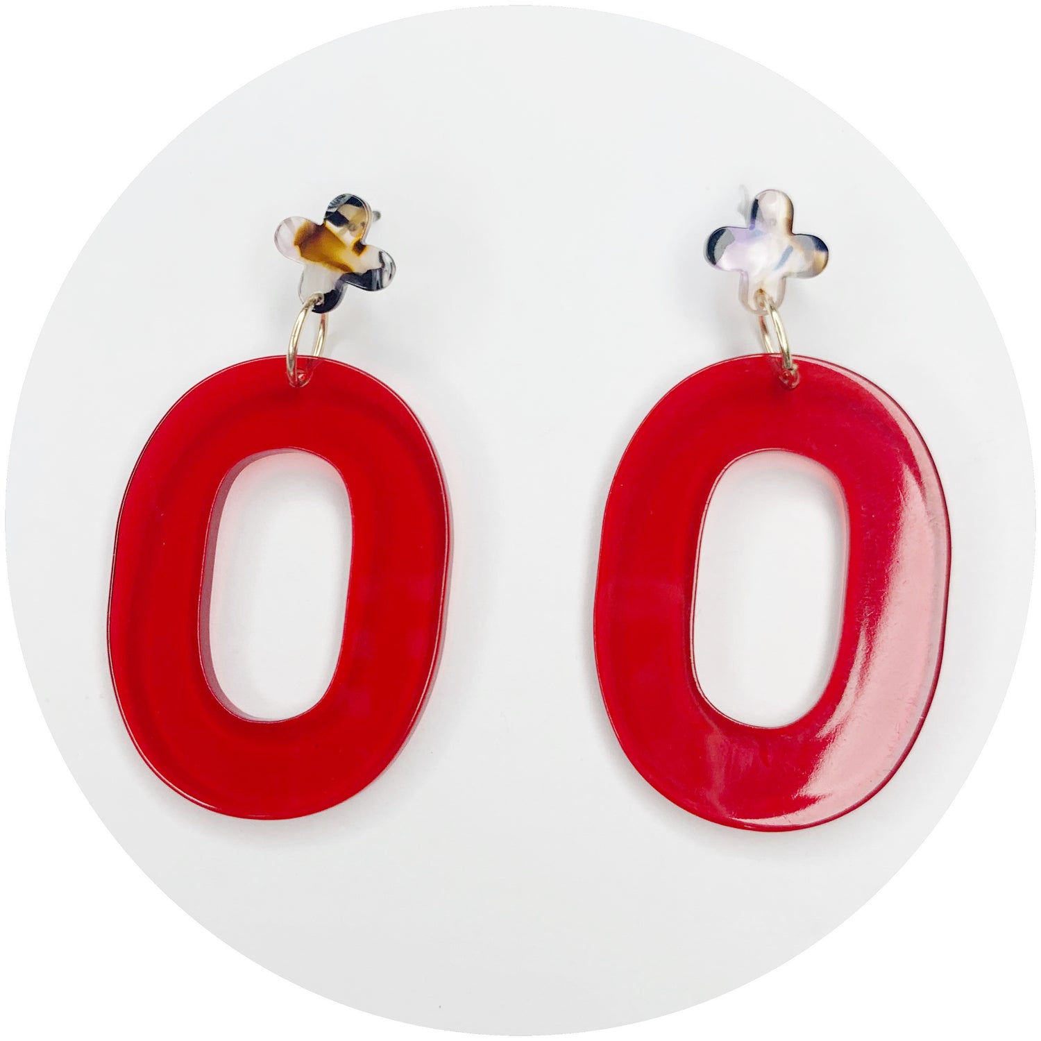 Big Apple Red Acrylic Earrings