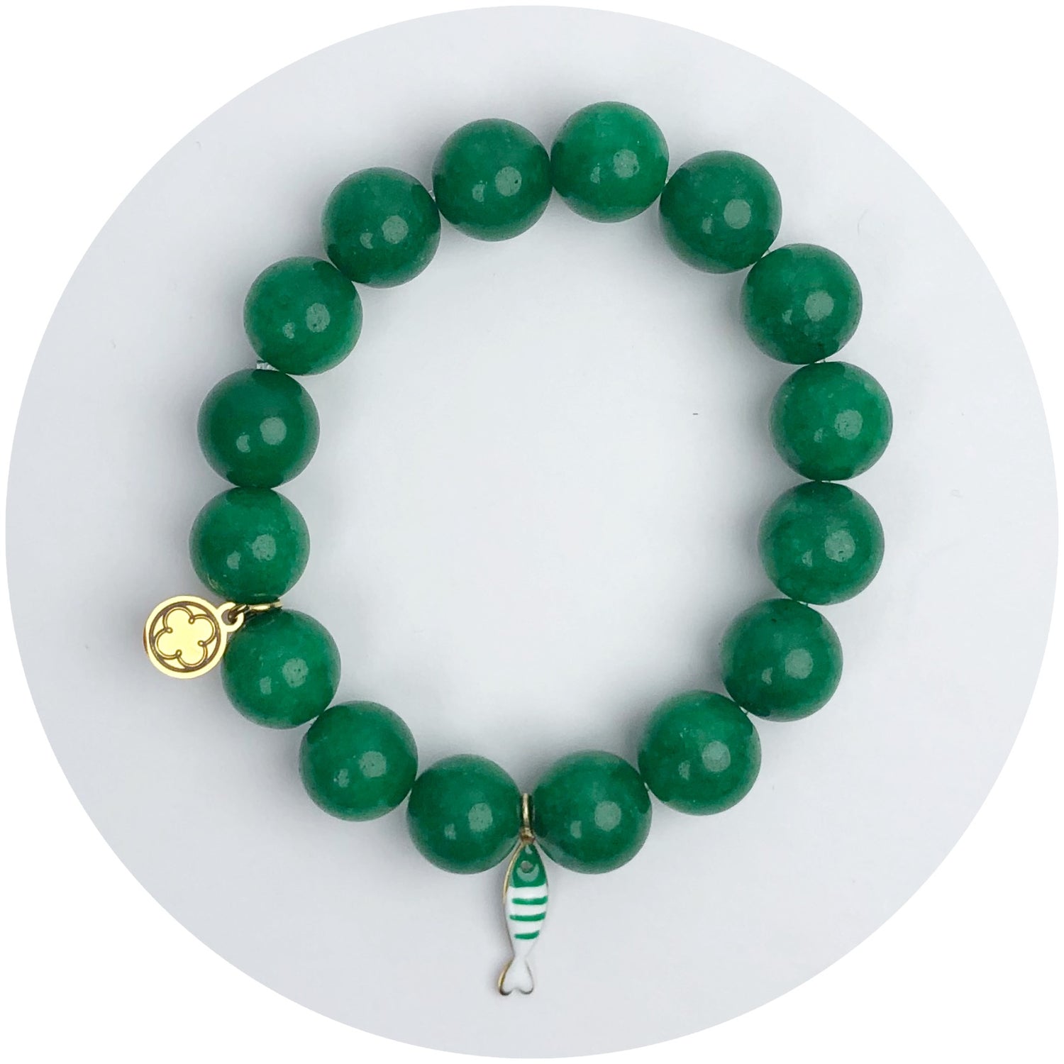Emerald Green Jade with Green Sardine Pendant