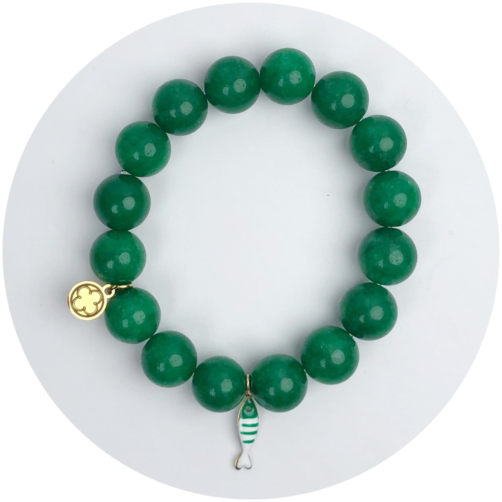 Emerald Green Jade with Green Sardine Pendant
