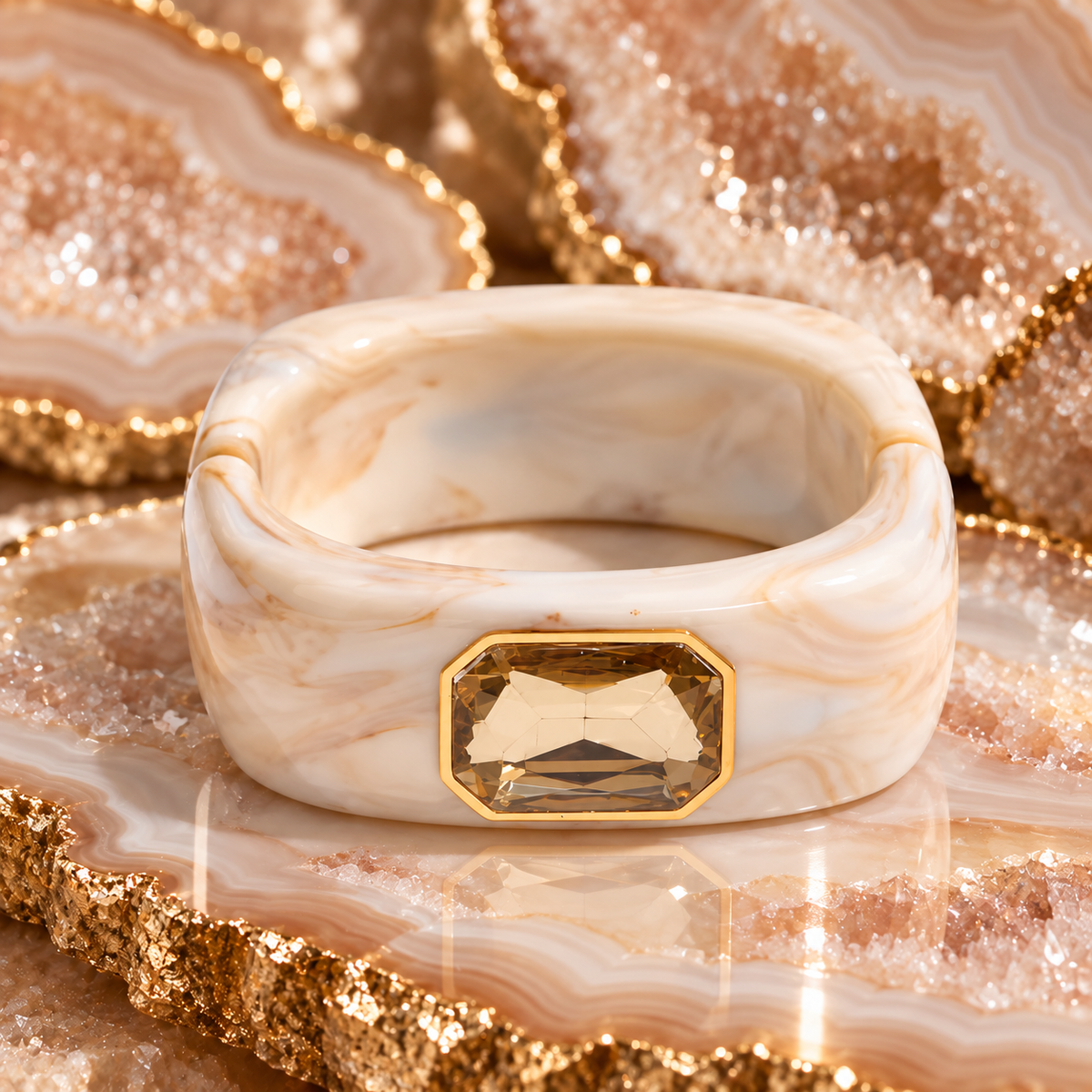 Isabella  Champagne Acrylic Bangle