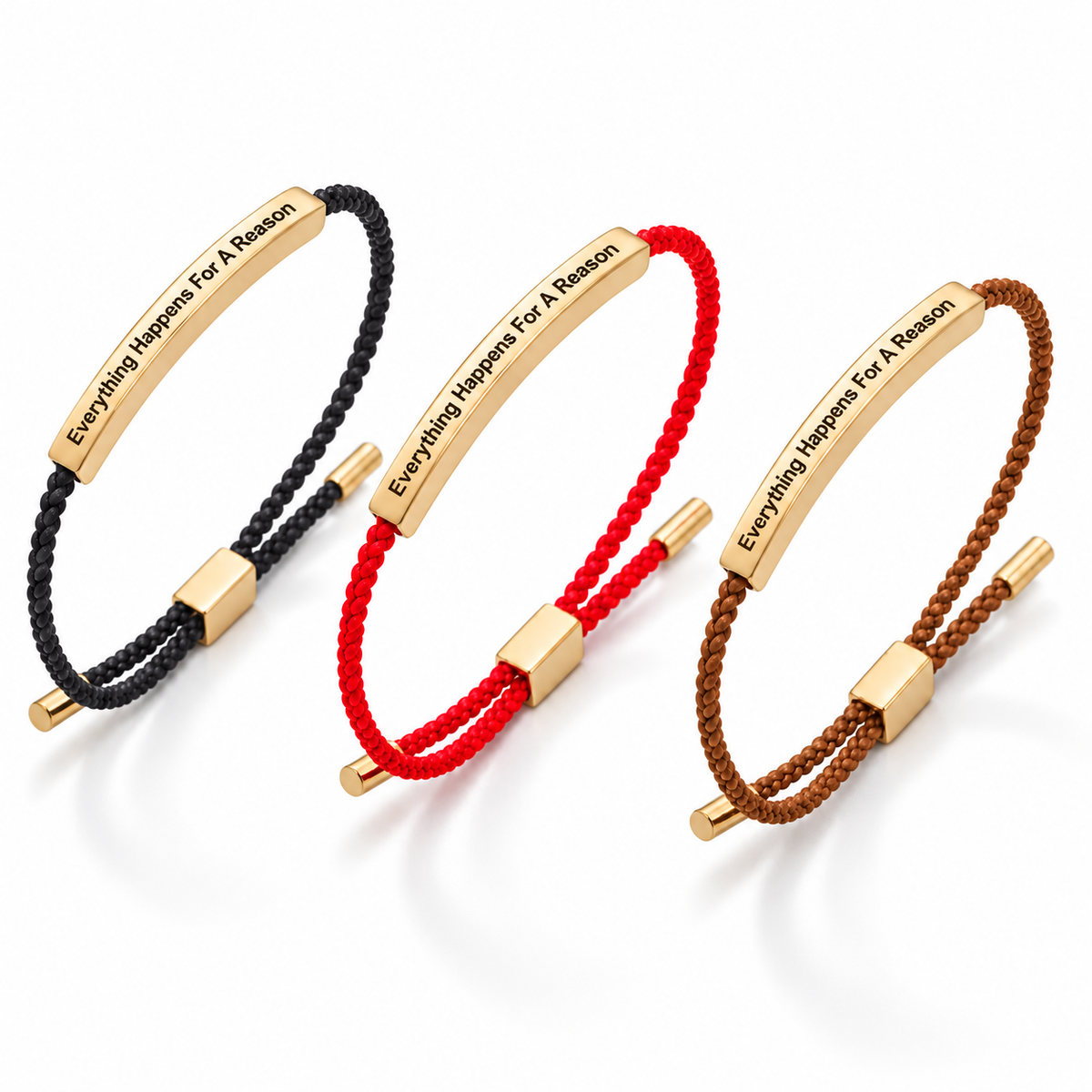 "One Door Closes, A Bigger One Opens" Adjustable Bracelet on white studio background