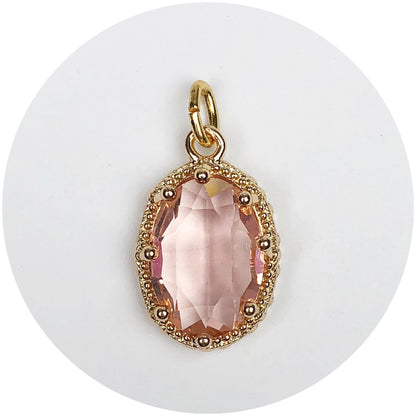 Pavé Peach Crystal Pendant