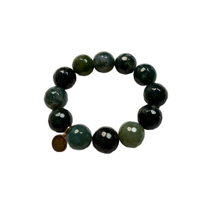 Moss Green Agate Napkin Rings - Set of 4