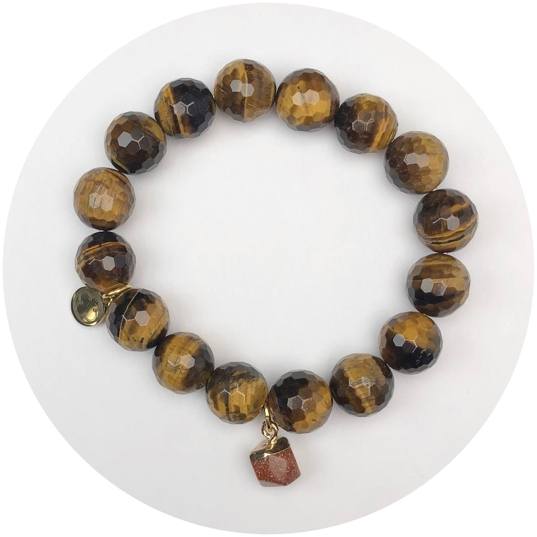 Coffee Cat Eye with Goldstone Pendant